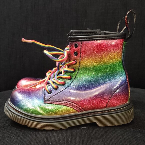 Dr. Martens Youth 1460 Ombre Glitter Boots - Kid's Size 9 - Picture 2 of 14